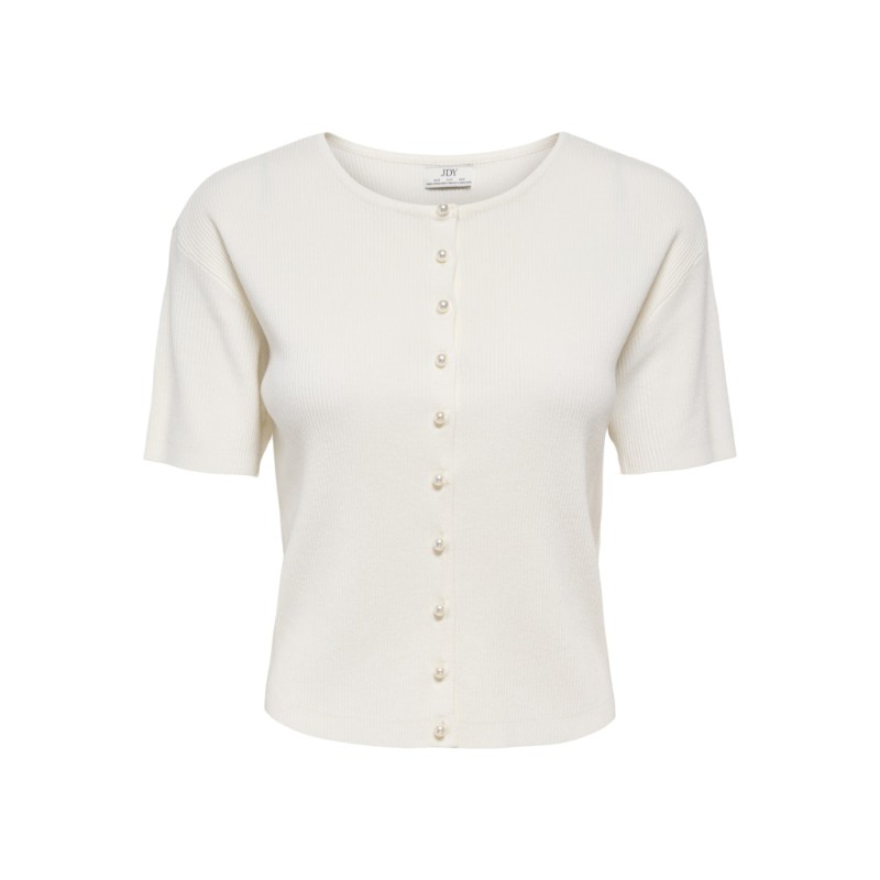 JDY Gaby 2/4 Perle Strik Cardigan - Cloud Dancer