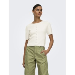 JDY Gaby 2/4 Perle Strik Cardigan - Cloud Dancer