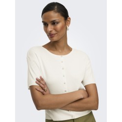 JDY Gaby 2/4 Perle Strik Cardigan - Cloud Dancer