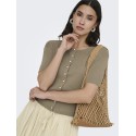 JDY Gaby 2/4 Perle Strik Cardigan - Greige