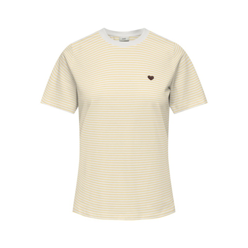 JDY Pisa S/S Print Top - Cloud Dancer / Double Cream