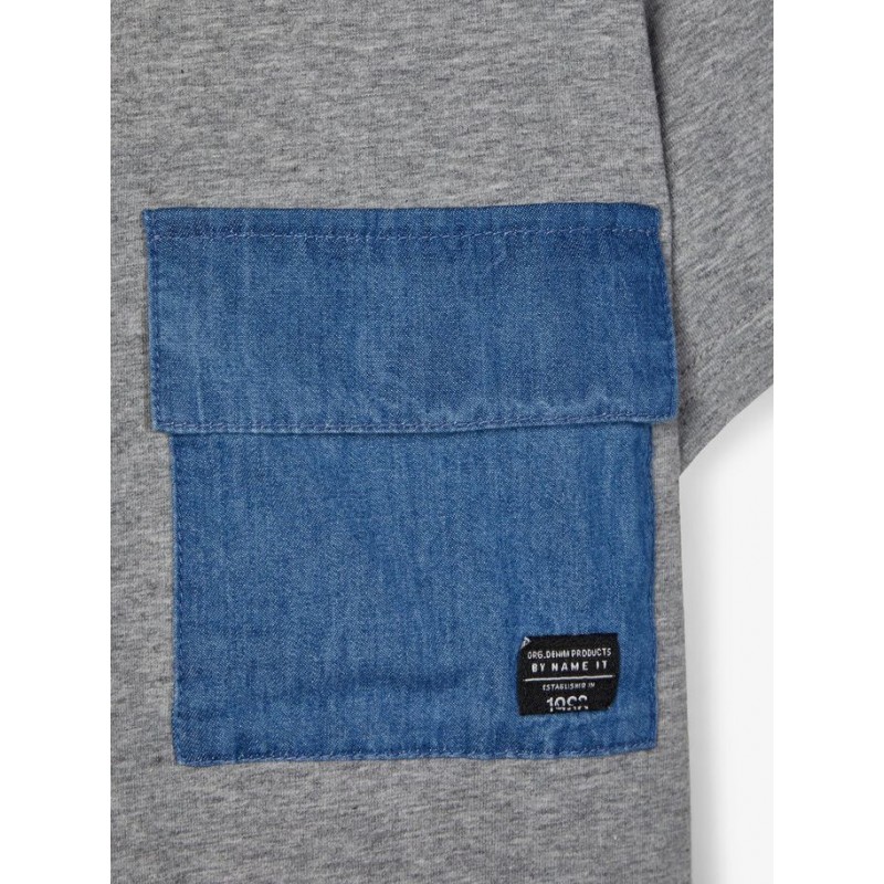 NAME IT KIDS Batoj denim t-shirt - Light Blue Denim