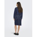 JDY Bella HW Midi Slit Nederdel - Dark Blue Denim