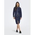 JDY Bella HW Midi Slit Nederdel - Dark Blue Denim