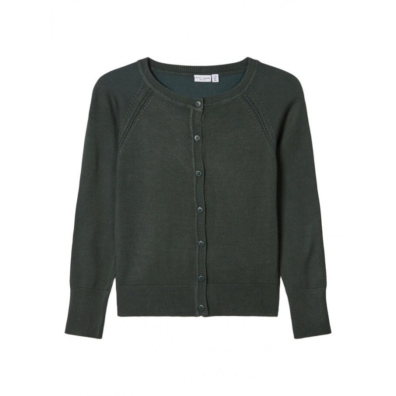 NAME IT KIDS pige - Vioni langærmet cardigan - Darkest Spruce