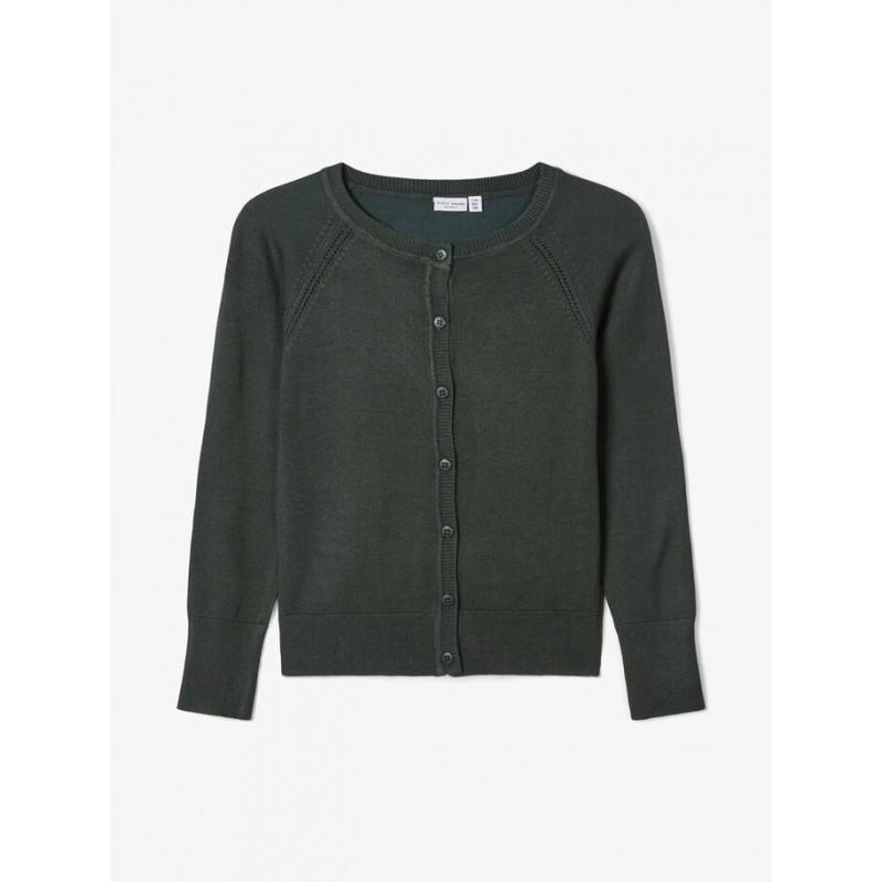 NAME IT KIDS pige - Vioni langærmet cardigan - Darkest Spruce