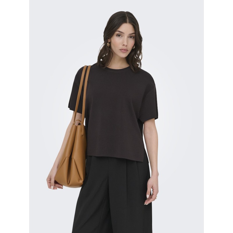 JDY Astra S/S Strik Pullover - Chocolate Torte