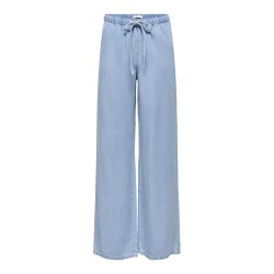 JDY Mira MW Brede Snøre Jeans - Light Blue Denim