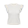 JDY Carice S/L Strik Top Med Flæser - Cloud Dancer / Powder Blue