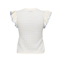 JDY Carice S/L Strik Top Med Flæser - Cloud Dancer / Powder Blue