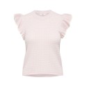 JDY Carice S/L Strik Top Med Flæser - Chalk Pink / Cloud Dancer