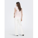 JDY Carice S/L Strik Top Med Flæser - Chalk Pink / Cloud Dancer