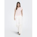 JDY Carice S/L Strik Top Med Flæser - Chalk Pink / Cloud Dancer