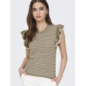 JDY Carice S/L Strik Top Med Flæser - Sepia Tint / Cloud Dancer