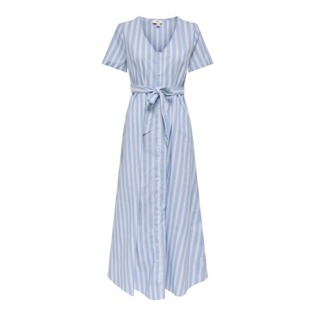 JDY Mio S/S Maxi Skjorte Kjole - Forever Blue