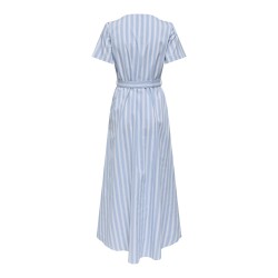 JDY Mio S/S Maxi Skjorte Kjole - Forever Blue