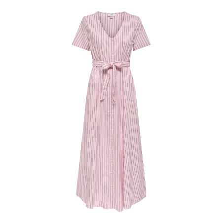 JDY Mio S/S Maxi Skjorte Kjole - Chalk Pink