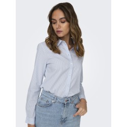 JDY Mio L/S Skjorte - Cashmere Blue/Hvide Striber