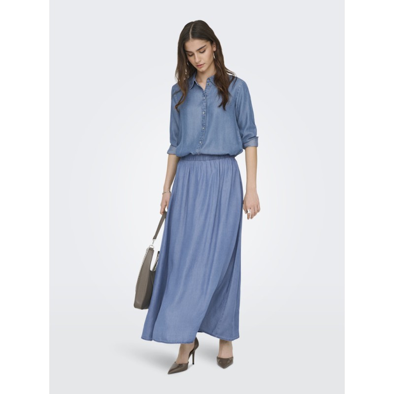 JDY Jasper MW Maxi Denim Nederdel - Medium Blue Denim