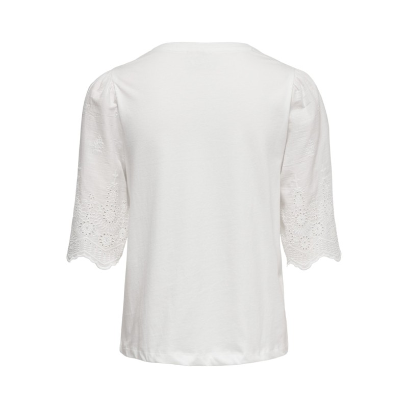 JDY Lair Blonde S/S Top - Cloud Dancer