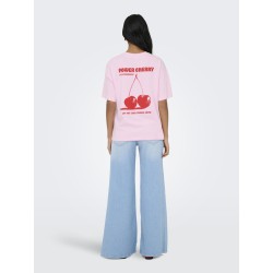JDY Carla S/S OVersize T-shirt - Pink Lady