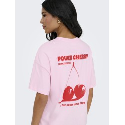 JDY Carla S/S OVersize T-shirt - Pink Lady