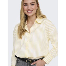 JDY Vesper L/S Løs Skjorte - Cloud Dancer / Pastel Yellow