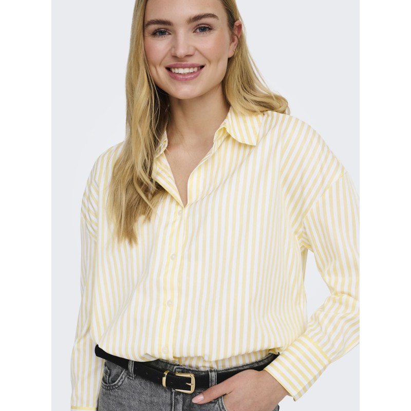 JDY Vesper L/S Løs Skjorte - Cloud Dancer / Pastel Yellow