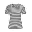 ONLY Saga Stribet S/S T-shirt - Cloud Dancer / Sort