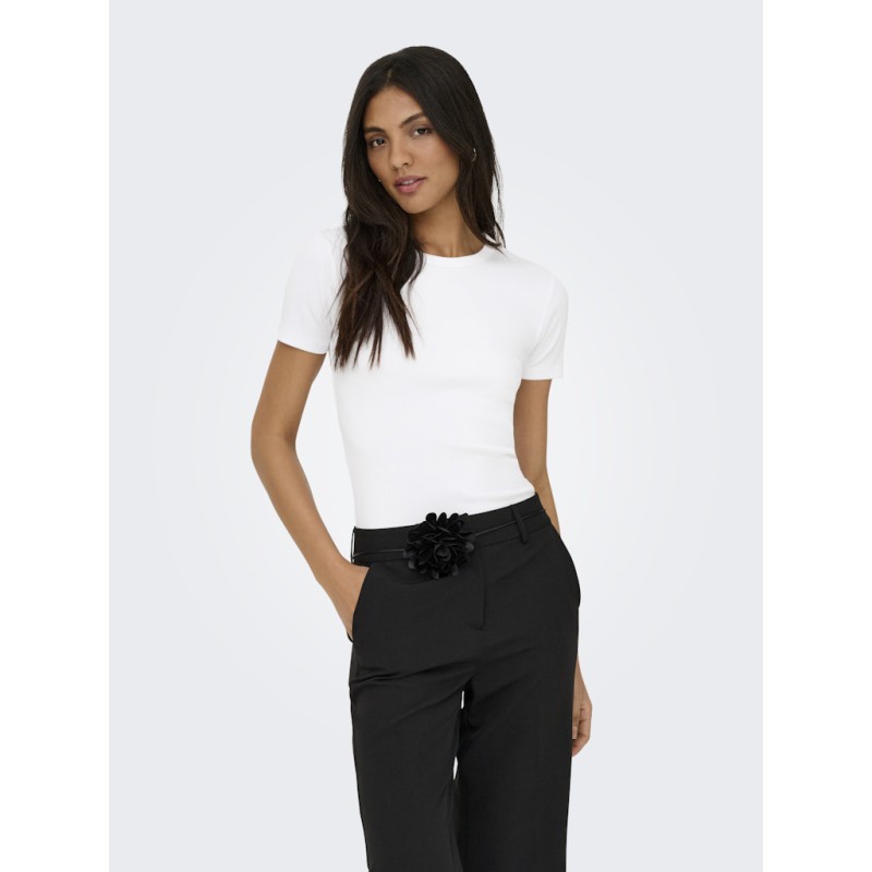 ONLY Val S/S Rund Hals T-shirt - bright White