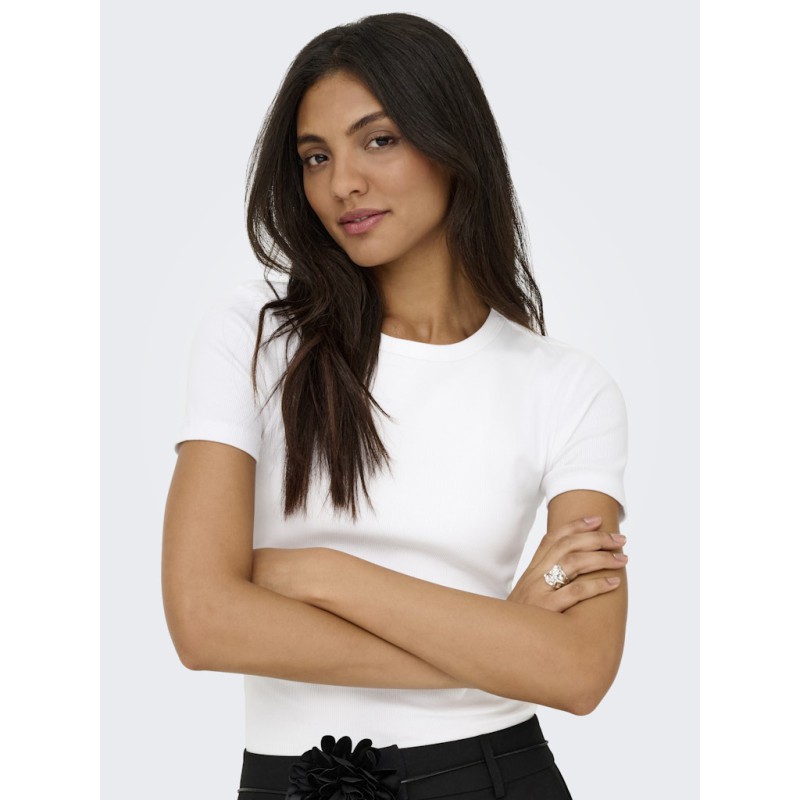 ONLY Val S/S Rund Hals T-shirt - bright White