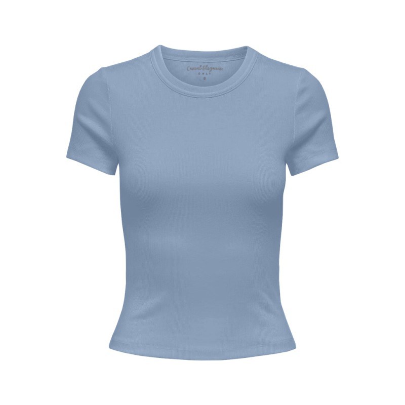 ONLY Val S/S Rund Hals T-shirt - Soft Chambray