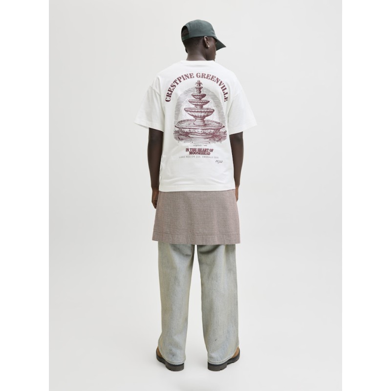 JACK & JONES Maine S/S bag Print T-shirt - Cloud Dancer