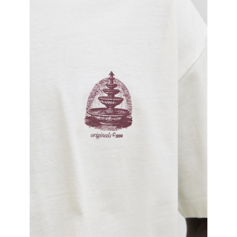 JACK & JONES Maine S/S bag Print T-shirt - Cloud Dancer