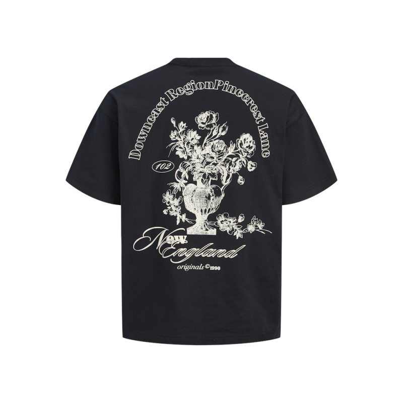 JACK & JONES Maine S/S bag Print T-shirt - Sort