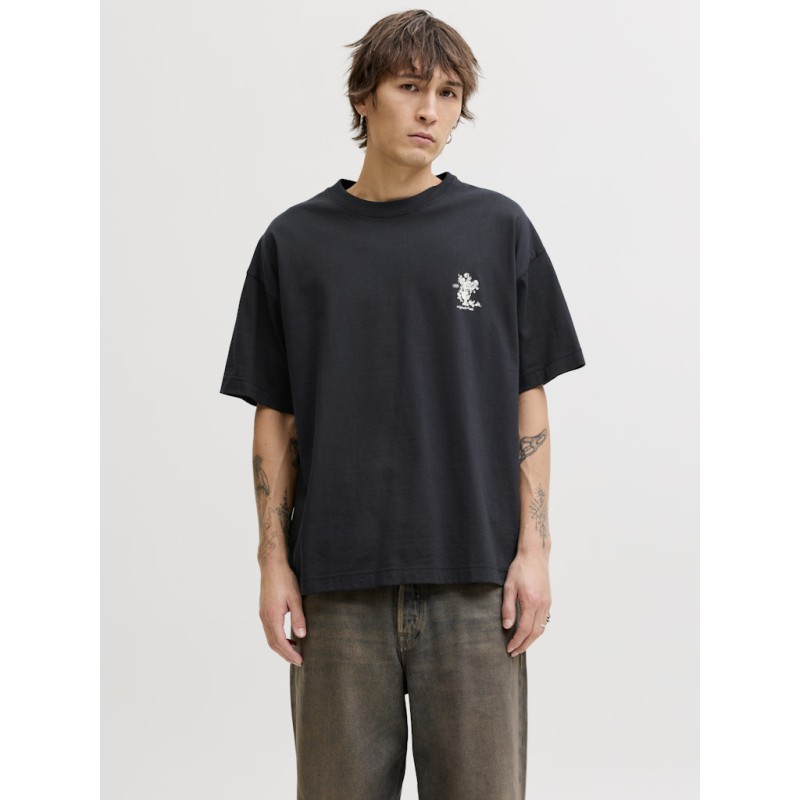 JACK & JONES Maine S/S bag Print T-shirt - Sort