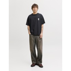 JACK & JONES Maine S/S bag Print T-shirt - Sort
