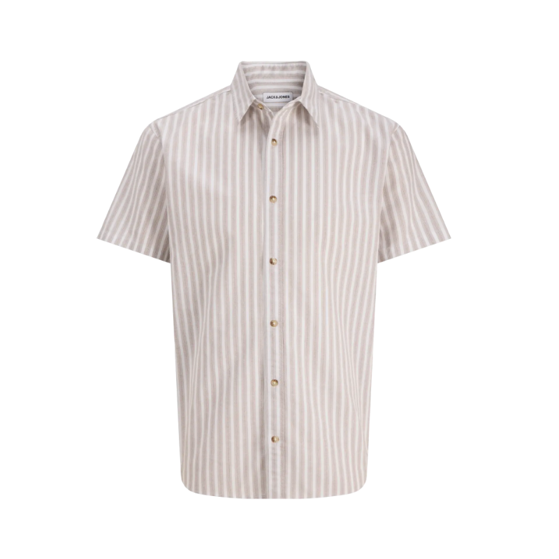 JACK & JONES Junior Chad Oxford Stribet S/S Skjorte - String