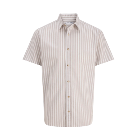 JACK & JONES Junior Chad Oxford Stribet S/S Skjorte - String