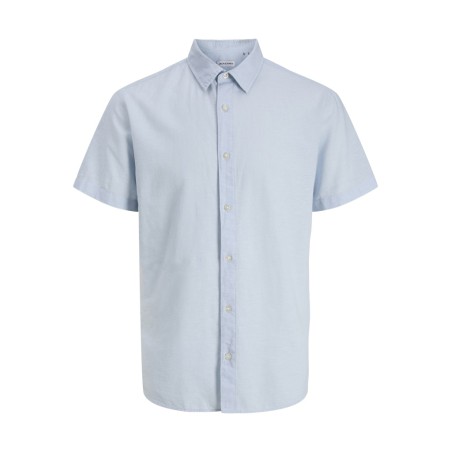 JACK & JONES Junior Breeze Hør S/S Skjorte - Celestial Blue