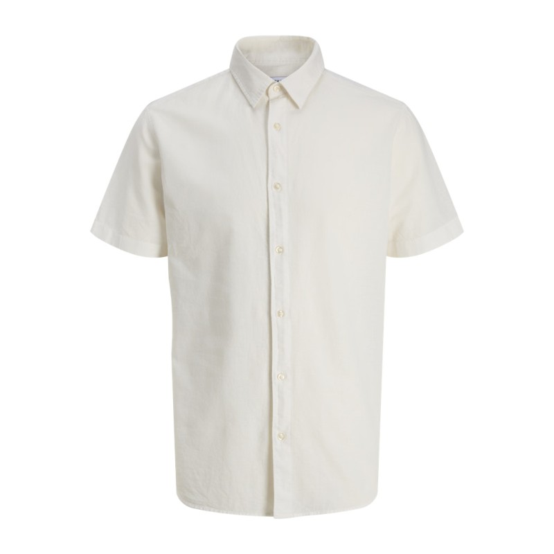 JACK & JONES Junior Breeze Hør S/S Skjorte - Hvid