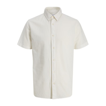 JACK & JONES Junior Breeze Hør S/S Skjorte - Hvid