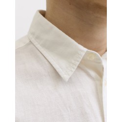 JACK & JONES Junior Breeze Hør S/S Skjorte - Hvid