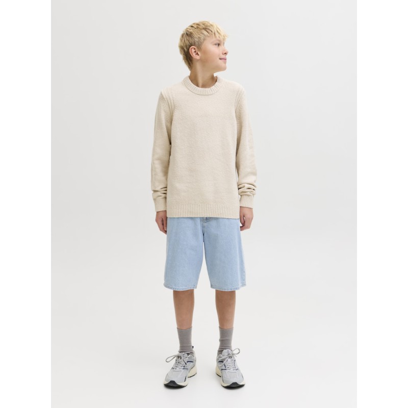 JACK & JONES Junior Alex Baggy Denim Shorts - Blue Denim