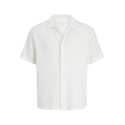 JACK & JONES Junior Nantucket Double Cloth S/S Skjorte - Cloud Dancer