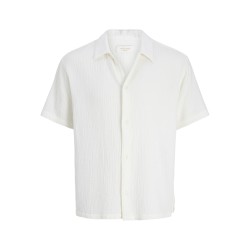 JACK & JONES Junior Nantucket Double Cloth S/S Skjorte - Cloud Dancer