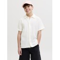 JACK & JONES Junior Nantucket Double Cloth S/S Skjorte - Cloud Dancer