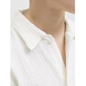 JACK & JONES Junior Nantucket Double Cloth S/S Skjorte - Cloud Dancer