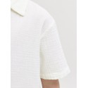 JACK & JONES Junior Nantucket Double Cloth S/S Skjorte - Cloud Dancer