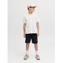 JACK & JONES Junior Nantucket Double Cloth S/S Skjorte - Cloud Dancer